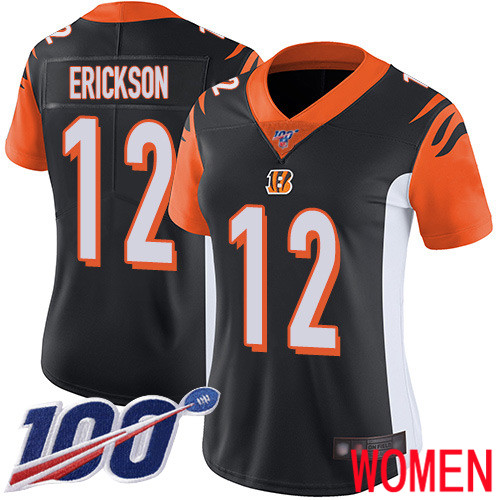 Cincinnati Bengals Limited Black Women Alex Erickson Home Jersey NFL Footballl #12 100th Season Vapor Untouchable